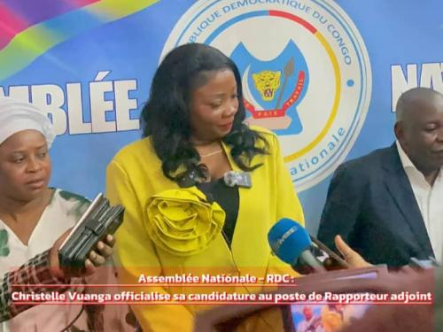 Christelle Vuanga a déposé sa candidature au bureau de l’Assemblée nationale au poste de rapporteur adjoint
