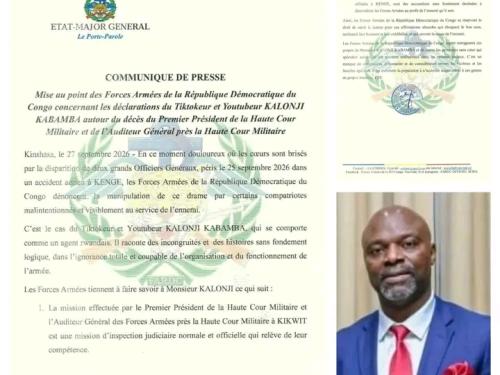 RDC : les FARDC haussent le ton et menacent le youtubeur et tiktokeur Kalonji kabamba de poursuites judiciaires.