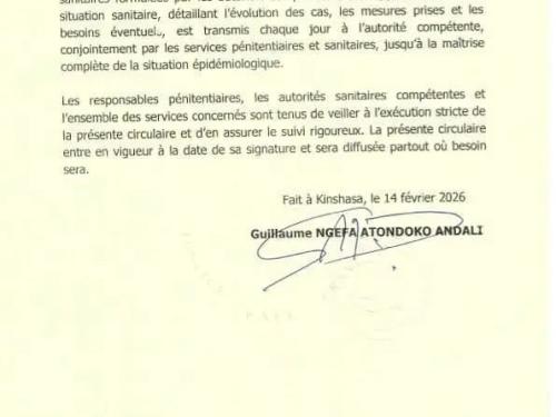 Santé : Des cas de choléra signalés à la prison centrale de Makala