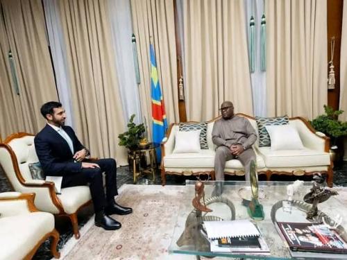 Félix Tshisekedi reçoit Altesse Sheikh Shakhboot Nahyan Al Nahyan, ministre d’État, ministre des Affaires étrangères des Émirats arabes unis (UAE).