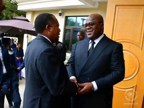 FÉLIX TSHISEKEDI à Brazzaville pour une visite de compassion à la famille présidentielle.